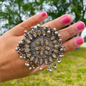 Oxidized adjustable round ring